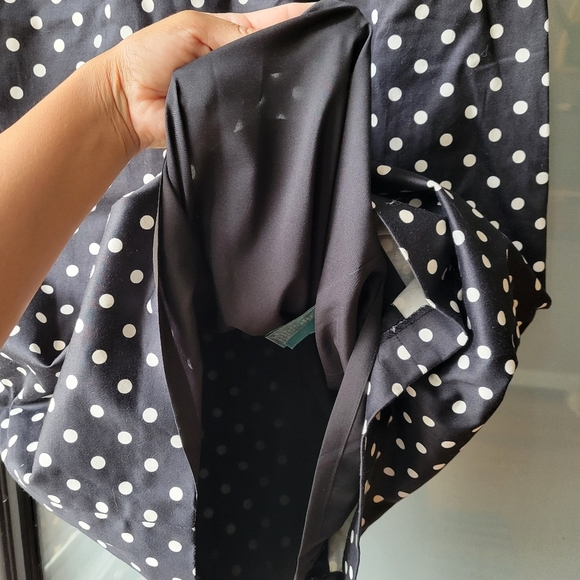 Ralph Lauren Pencil Dress Size 10 Black Polka Dots office Formal Business - Picture 5 of 9
